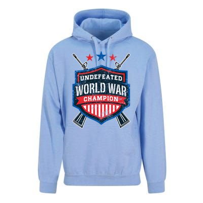 Undefeated World War Champion Veteran Champs Retired Soldier Gift Unisex Surf Hoodie