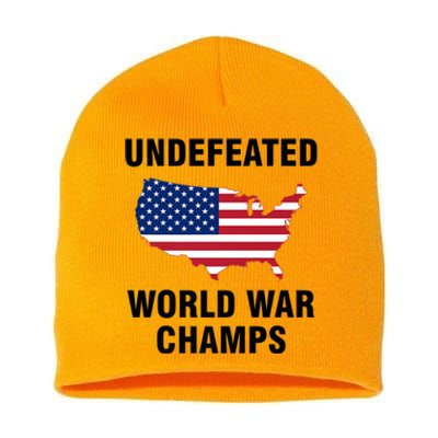 Undefeated World War Champs Gift Short Acrylic Beanie