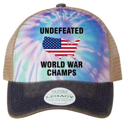 Undefeated World War Champs Gift Legacy Tie Dye Trucker Hat