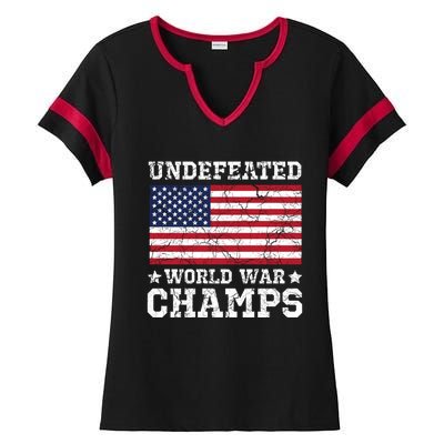 Undefeated World War Champions Gift Ladies Halftime Notch Neck Tee