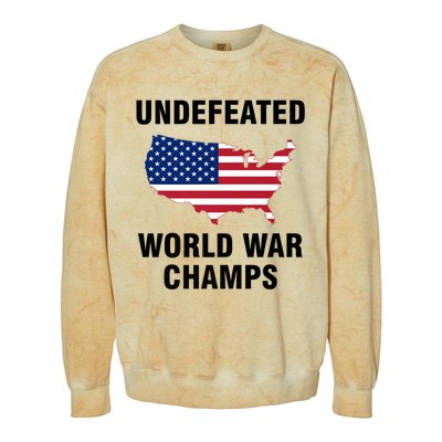 Undefeated World War Champs Gift Colorblast Crewneck Sweatshirt