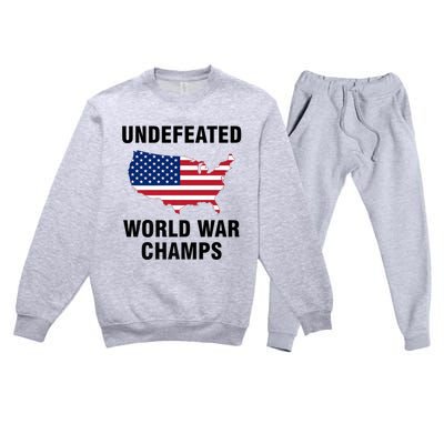 Undefeated World War Champs Gift Premium Crewneck Sweatsuit Set