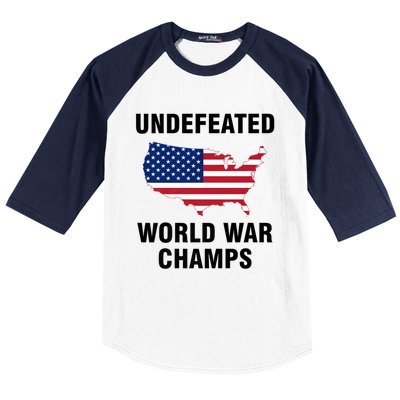 Undefeated World War Champs Gift Baseball Sleeve Shirt