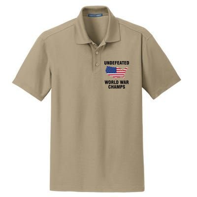 Undefeated World War Champs Gift Dry Zone Grid Polo