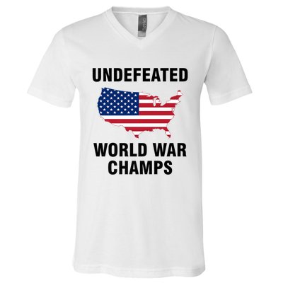 Undefeated World War Champs Gift V-Neck T-Shirt