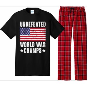 Undefeated World War Champs: American Flag Merica Cool Gift Pajama Set