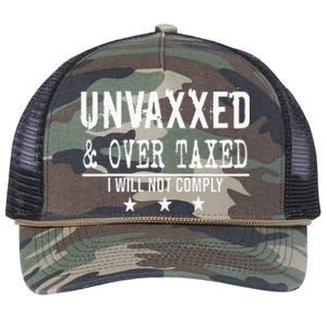 Unvaxxed We Will Not Comply Choice Choose Tax Day Retro Rope Trucker Hat Cap