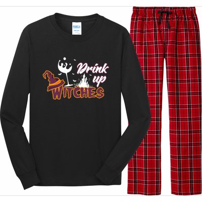 Up Witches Wine Witch Halloween Party Ing Gift Long Sleeve Pajama Set