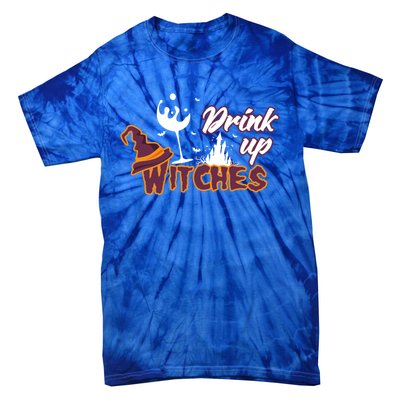 Up Witches Wine Witch Halloween Party Ing Gift Tie-Dye T-Shirt