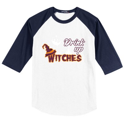 Up Witches Wine Witch Halloween Party Ing Gift Baseball Sleeve Shirt