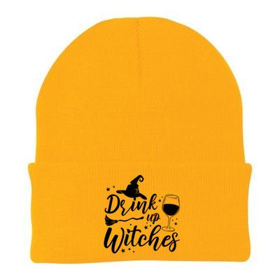 Up Witches Witch Hat Wine Glass Halloween Costume Gift Knit Cap Winter Beanie