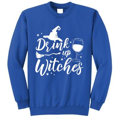 Up Witches Witch Hat Wine Glass Halloween Costume Gift Sweatshirt