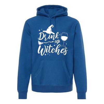 Up Witches Witch Hat Wine Glass Halloween Costume Gift Premium Hoodie