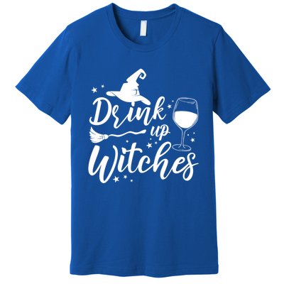 Up Witches Witch Hat Wine Glass Halloween Costume Gift Premium T-Shirt