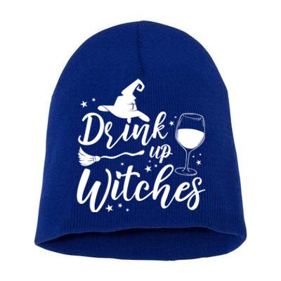 Up Witches Witch Hat Wine Glass Halloween Costume Gift Short Acrylic Beanie