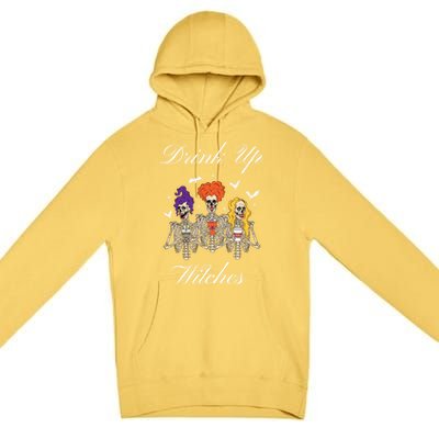 Up Witches With Skeleton Sisters Gift Premium Pullover Hoodie