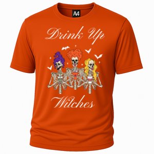 Up Witches With Skeleton Sisters Gift Cooling Performance Crew T-Shirt