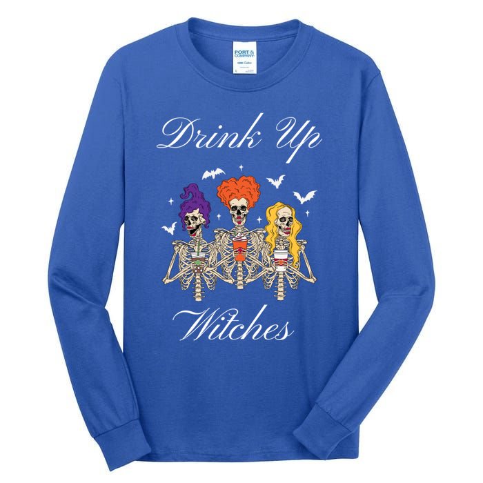 Up Witches With Skeleton Sisters Gift Tall Long Sleeve T-Shirt