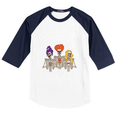 Up Witches With Skeleton Sisters Gift Baseball Sleeve Shirt