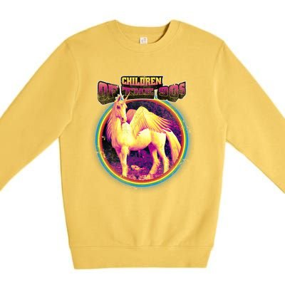 Unicorn With Wings Retro Children Of The 90's Premium Crewneck Sweatshirt