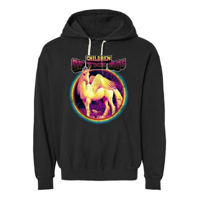 Unicorn With Wings Retro Children Of The 90's Garment-Dyed Fleece Hoodie