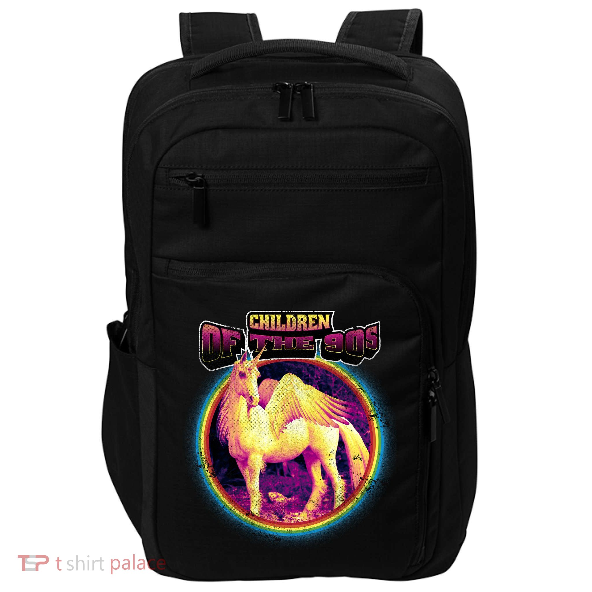 Unicorn With Wings Retro Children Of The 90's Impact Tech Backpack