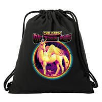 Unicorn With Wings Retro Children Of The 90's Drawstring Bag