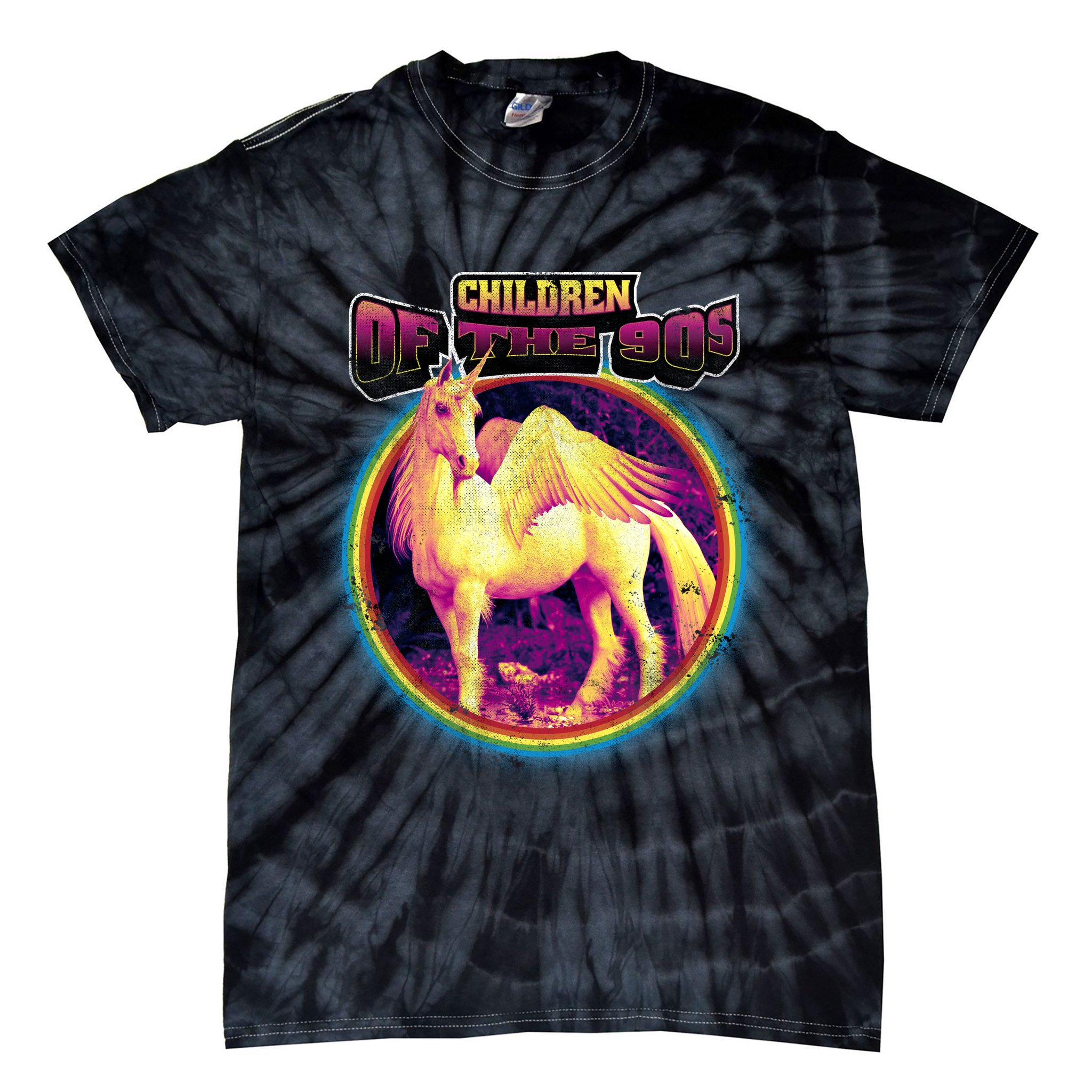 Unicorn With Wings Retro Children Of The 90's Tie-Dye T-Shirt