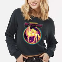 Unicorn With Wings Retro Children Of The 90's Cropped Pullover Crew