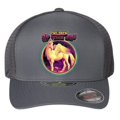 Unicorn With Wings Retro Children Of The 90's Flexfit Unipanel Trucker Cap