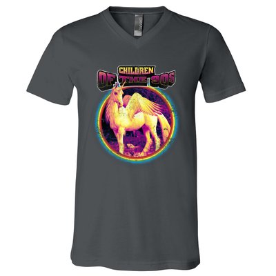 Unicorn With Wings Retro Children Of The 90's V-Neck T-Shirt