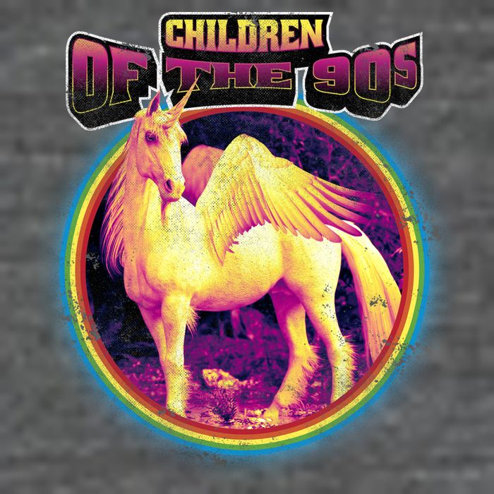 Unicorn With Wings Retro Children Of The 90's Button