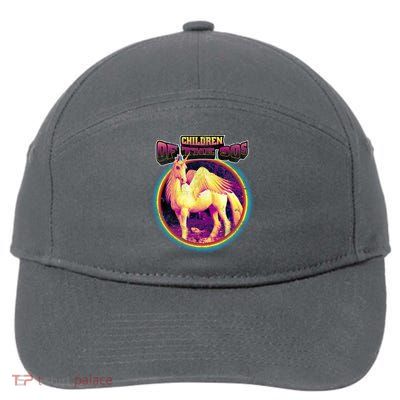 Unicorn With Wings Retro Children Of The 90's 7-Panel Snapback Hat