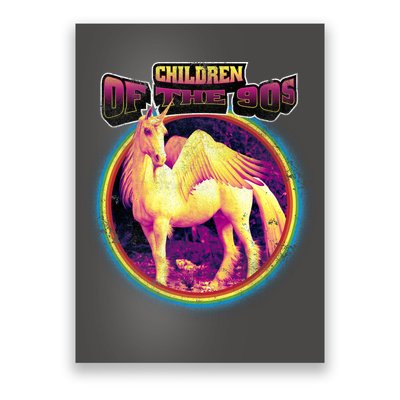 Unicorn With Wings Retro Children Of The 90's Poster