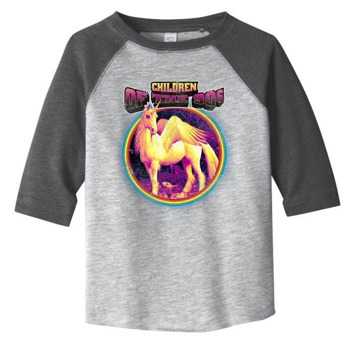 Unicorn With Wings Retro Children Of The 90's Toddler Fine Jersey T-Shirt