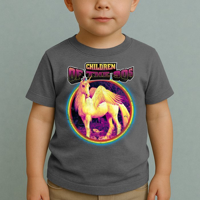 Unicorn With Wings Retro Children Of The 90's Toddler T-Shirt
