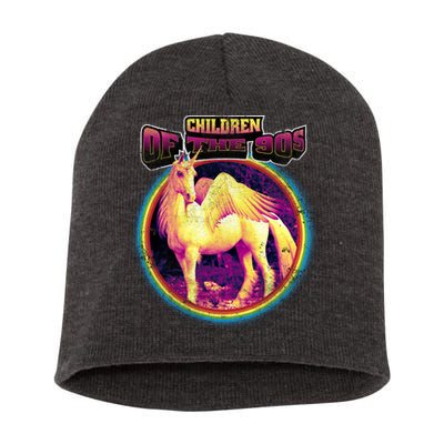 Unicorn With Wings Retro Children Of The 90's Short Acrylic Beanie