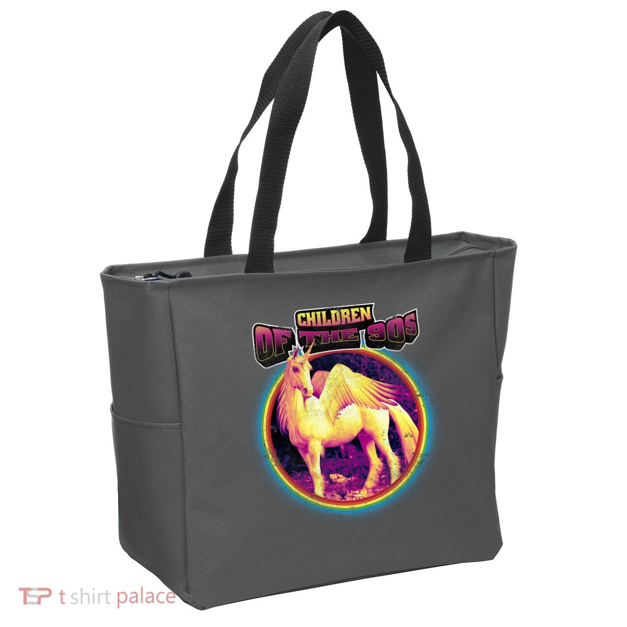 Unicorn With Wings Retro Children Of The 90's Zip Tote Bag