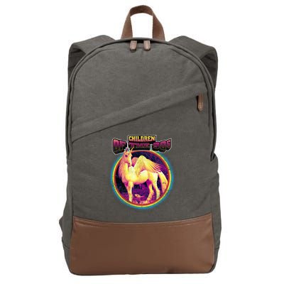 Unicorn With Wings Retro Children Of The 90's Cotton Canvas Backpack