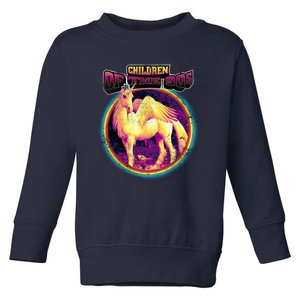 Unicorn With Wings Retro Children Of The 90's Toddler Sweatshirt