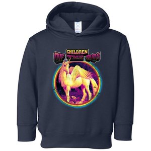 Unicorn With Wings Retro Children Of The 90's Toddler Hoodie