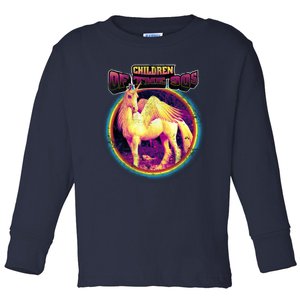 Unicorn With Wings Retro Children Of The 90's Toddler Long Sleeve Shirt