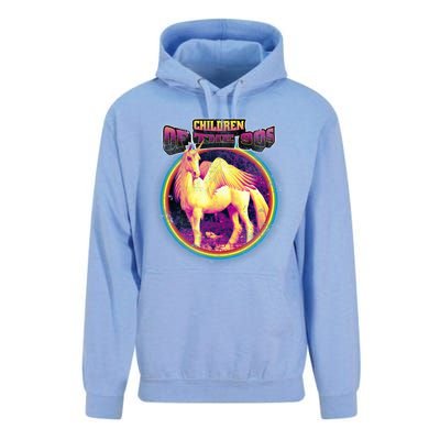 Unicorn With Wings Retro Children Of The 90's Unisex Surf Hoodie