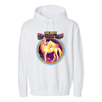 Unicorn With Wings Retro Children Of The 90's Garment-Dyed Fleece Hoodie