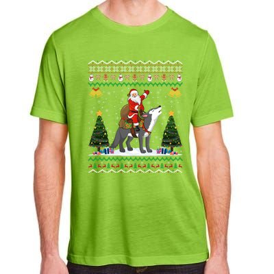 Ugly Wolf Xmas Gift Santa Riding Wolf Christmas Gift Adult ChromaSoft Performance T-Shirt