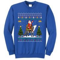 Ugly Wolf Xmas Gift Santa Riding Wolf Christmas Gift Sweatshirt