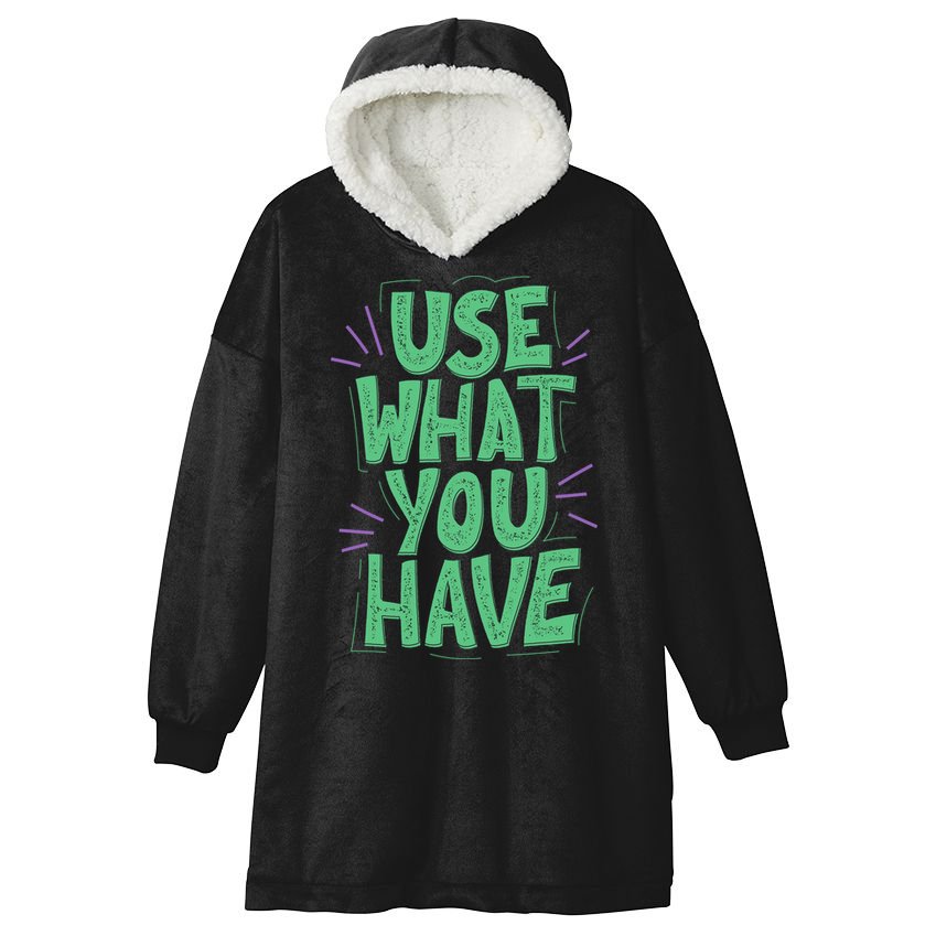 Use What You Have Earth Day Hooded Wearable Blanket