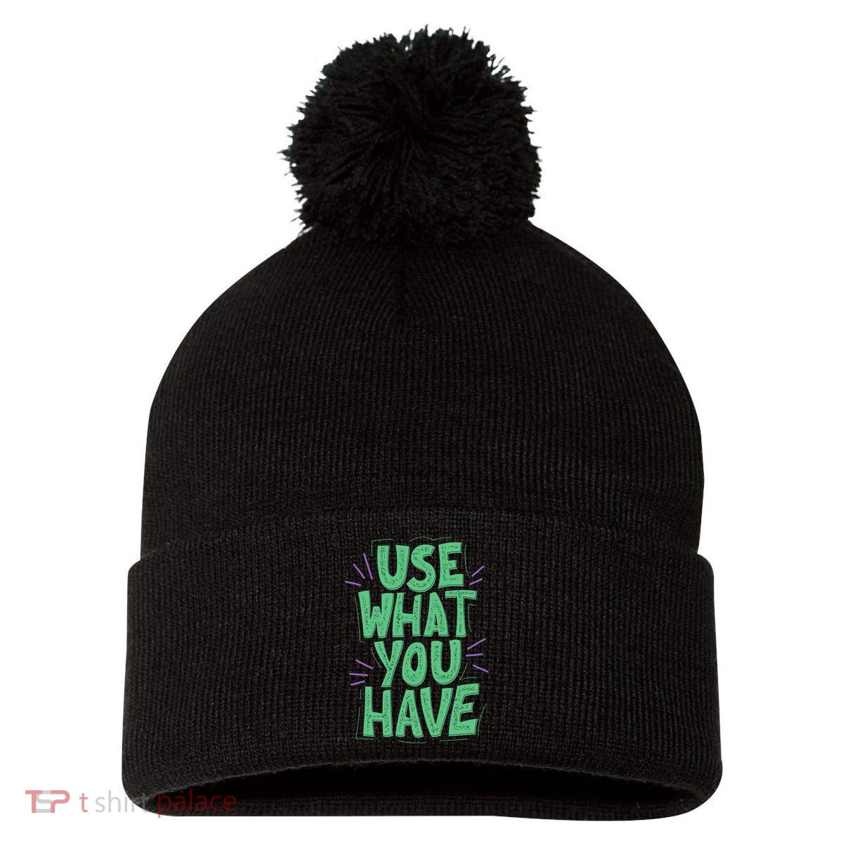 Use What You Have Earth Day Pom Pom 12in Knit Beanie