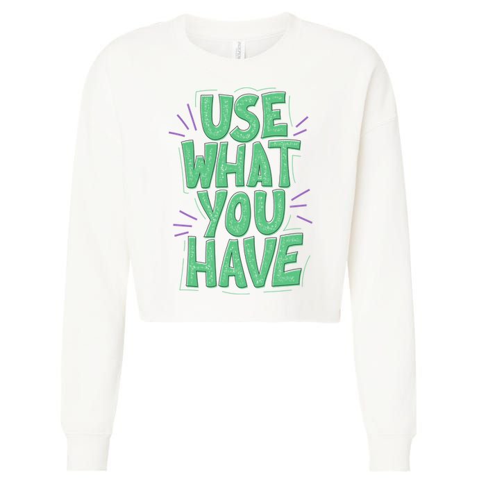 Use What You Have Earth Day Cropped Pullover Crew