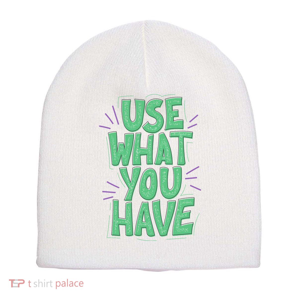 Use What You Have Earth Day Short Acrylic Beanie